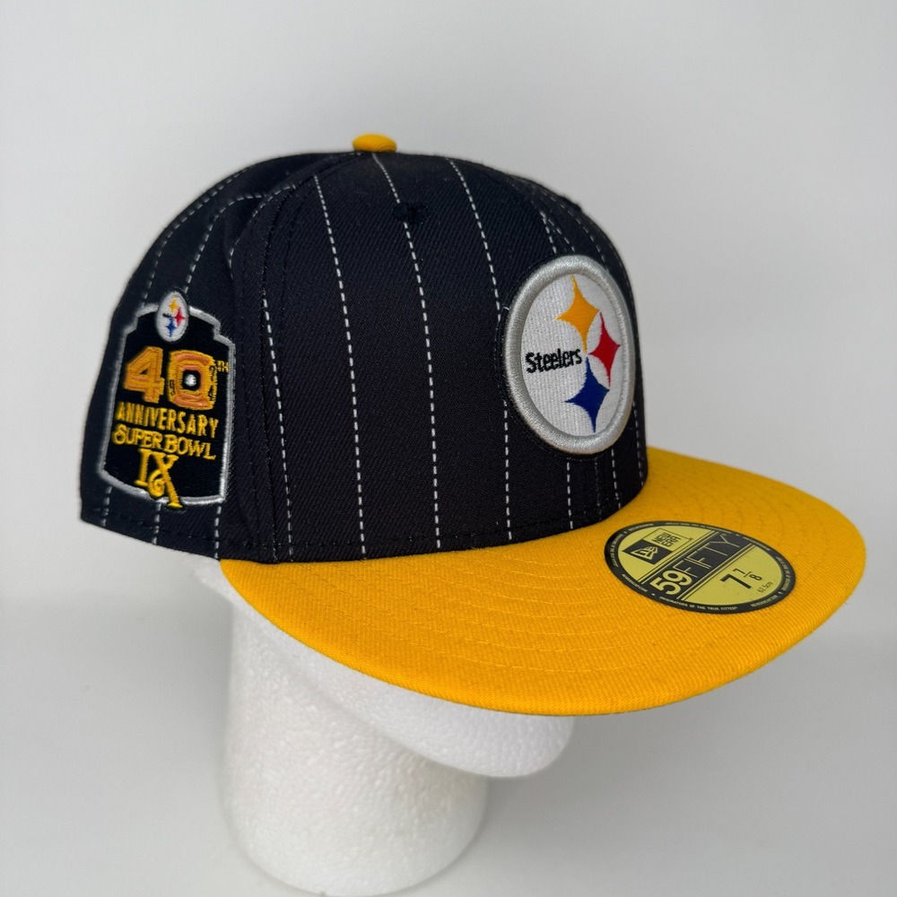 NWT Pittsburgh Steelers 40th Aniv Super Bowl 1974 Fitted Hat 7 7/8 NFL Football
